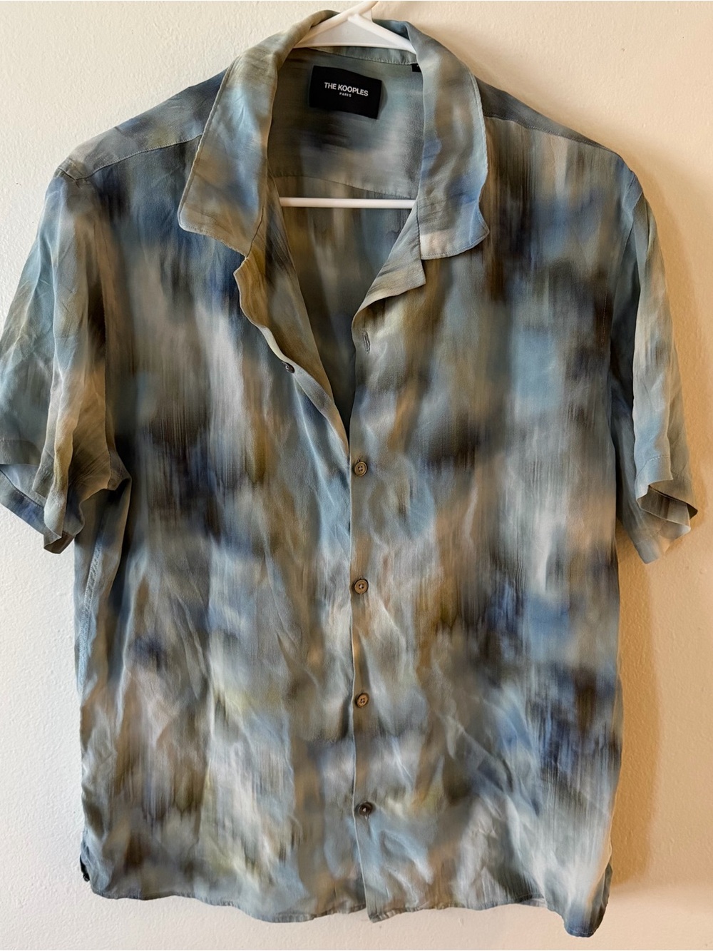 The Kooples Blue Multi Short-Sleeve Button-Up Shirt